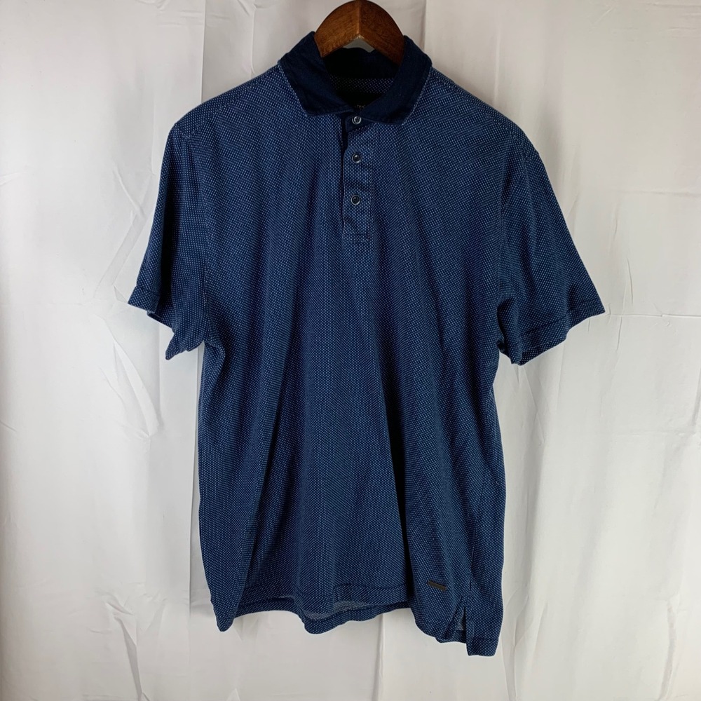 Rodd & Gunn Polo Shirt Mens 2XL (fit XL) Blue Textured Sports Fit Short Sleeve‎